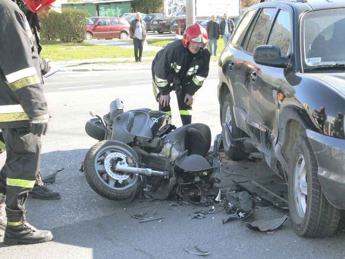 Wypadek na ul. Orkana: Skuter zderzył się z hyundaiem (zdjęcia)