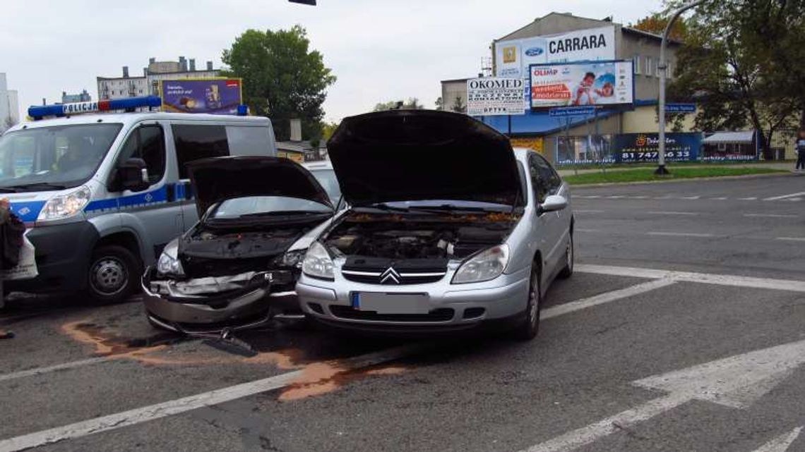 Wypadek na ul. Popiełuszki w Lublinie, utrudnienia drogowe Wypadek na ul. Popiełuszki w Lublinie, utrudnienia drogowe