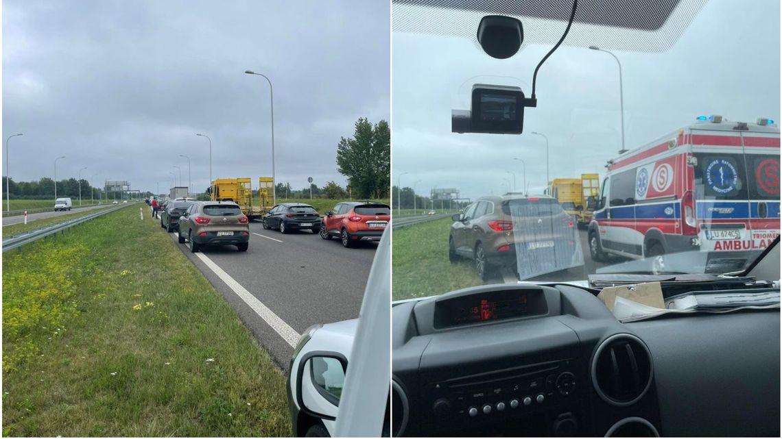 Wypadek na wjeździe do Lublina. Droga jest zablokowana Wypadek na wjeździe do Lublina. Droga jest zablokowana