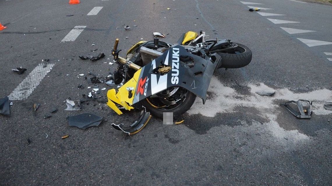Wypadek pod Białą Podlaską. Wymusił pierwszeństwo, zderzył się z motocyklistą
