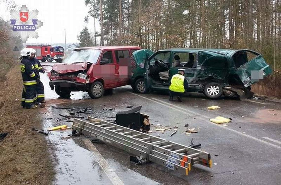 Wypadek pod Łukowem. Zderzyły się dwa busy