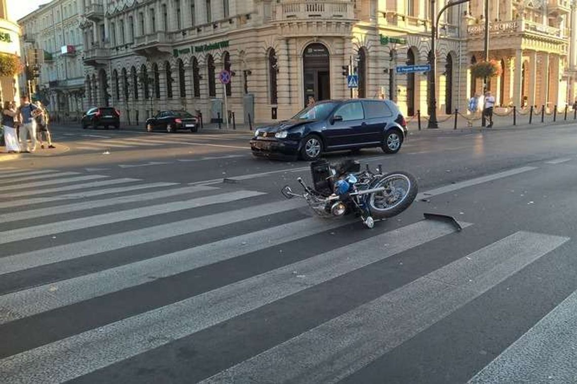 Wypadek w centrum Lublina. Samochód zderzył się z motocyklem