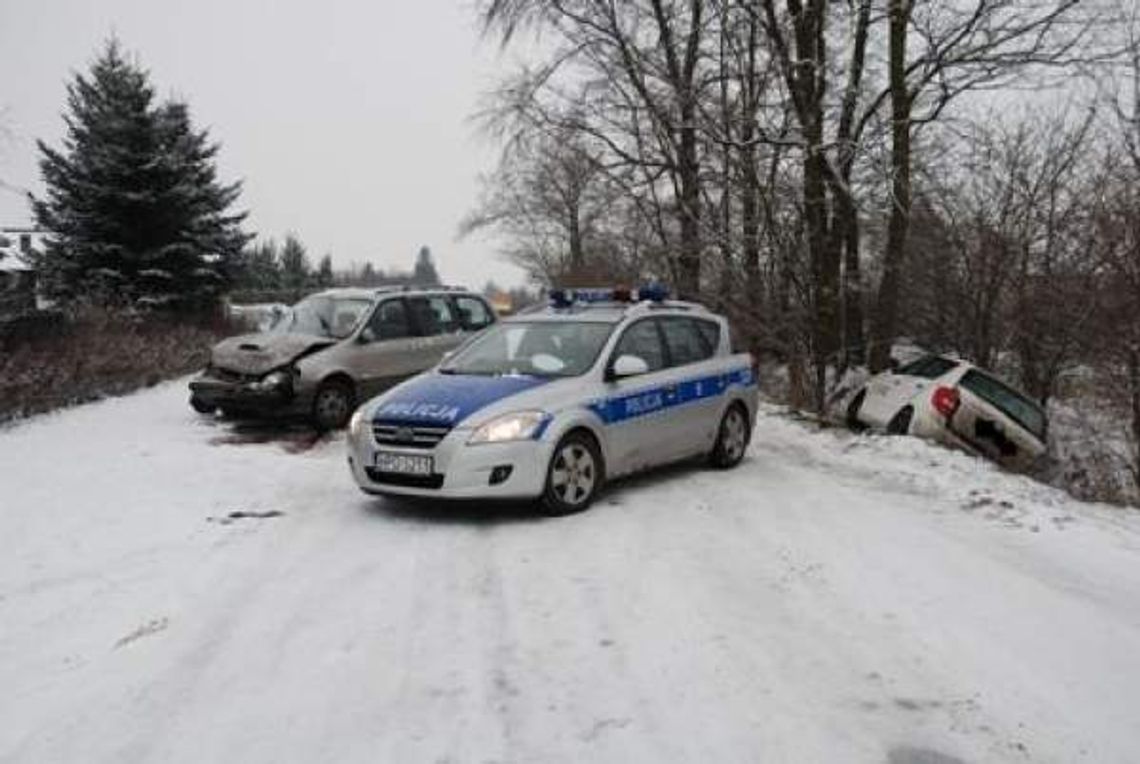 Wypadek w Nowym Krępcu. Kierowca wpadł w poślizg