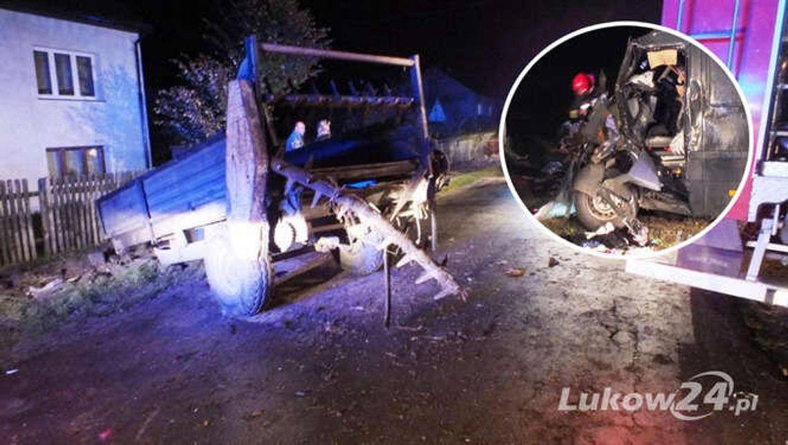 Wypadki na drogach: Bus wjechał w rozrzutnik, kierowca nie żyje