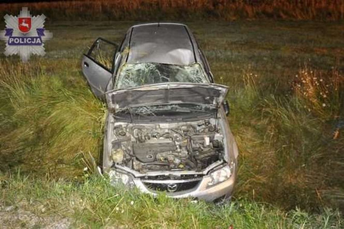 Wypadł z drogi i dachował. Trzy dziewczyny w szpitalu