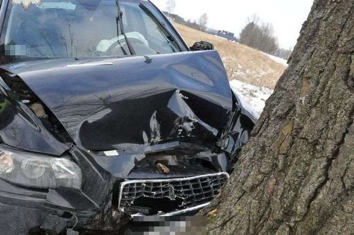 Wyprzedzał mercedesa. Zjechał do rowu i uderzył w drzewo 