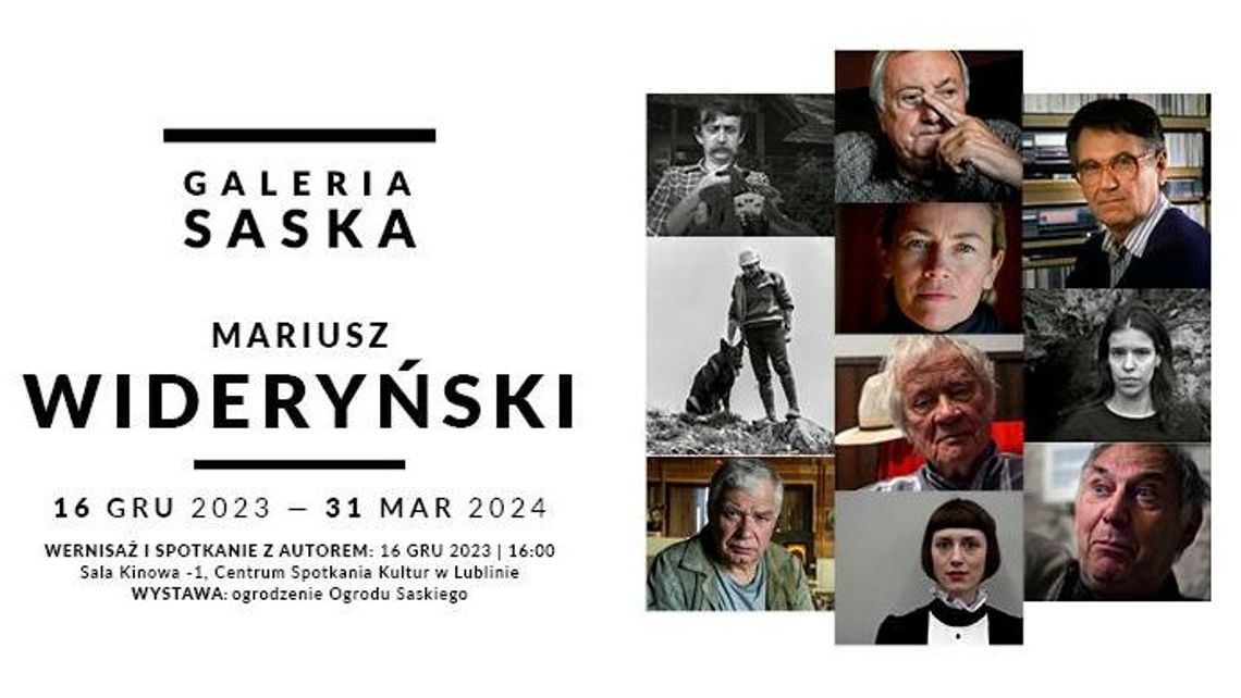 Wystawa Mariusza Wideryńskiego na ogrodzeniu Ogrodu Saskiego