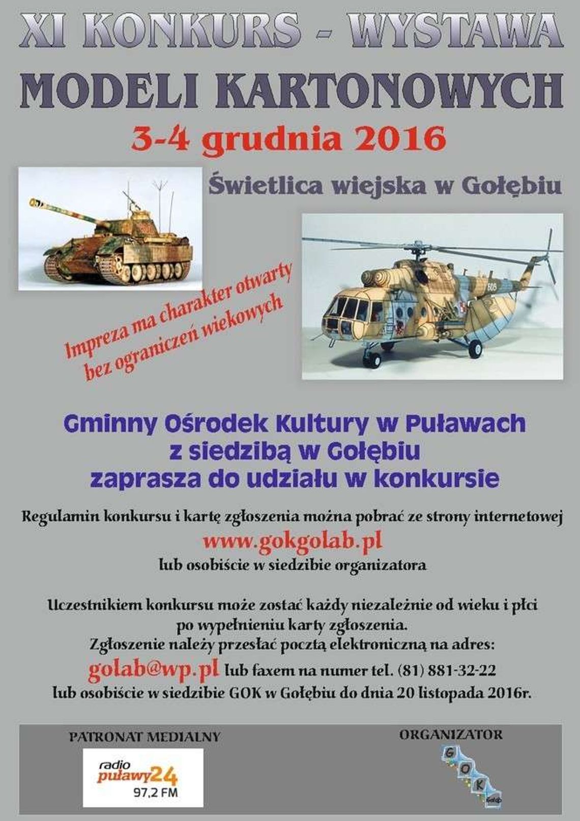 Wystawa modeli kartonowych w Gołębi