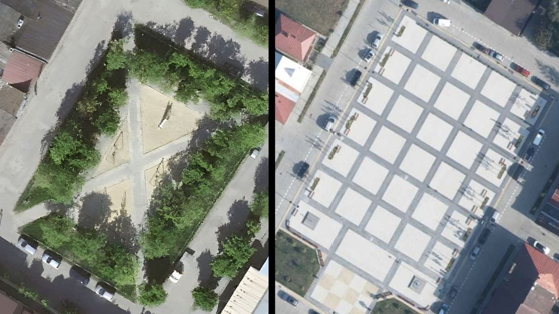 Za mało zieleni na łęczyńskim rynku. Apelują o zmiany na "wyspie ciepła" Za mało zieleni na łęczyńskim rynku. Apelują o zmiany na "wyspie ciepła"