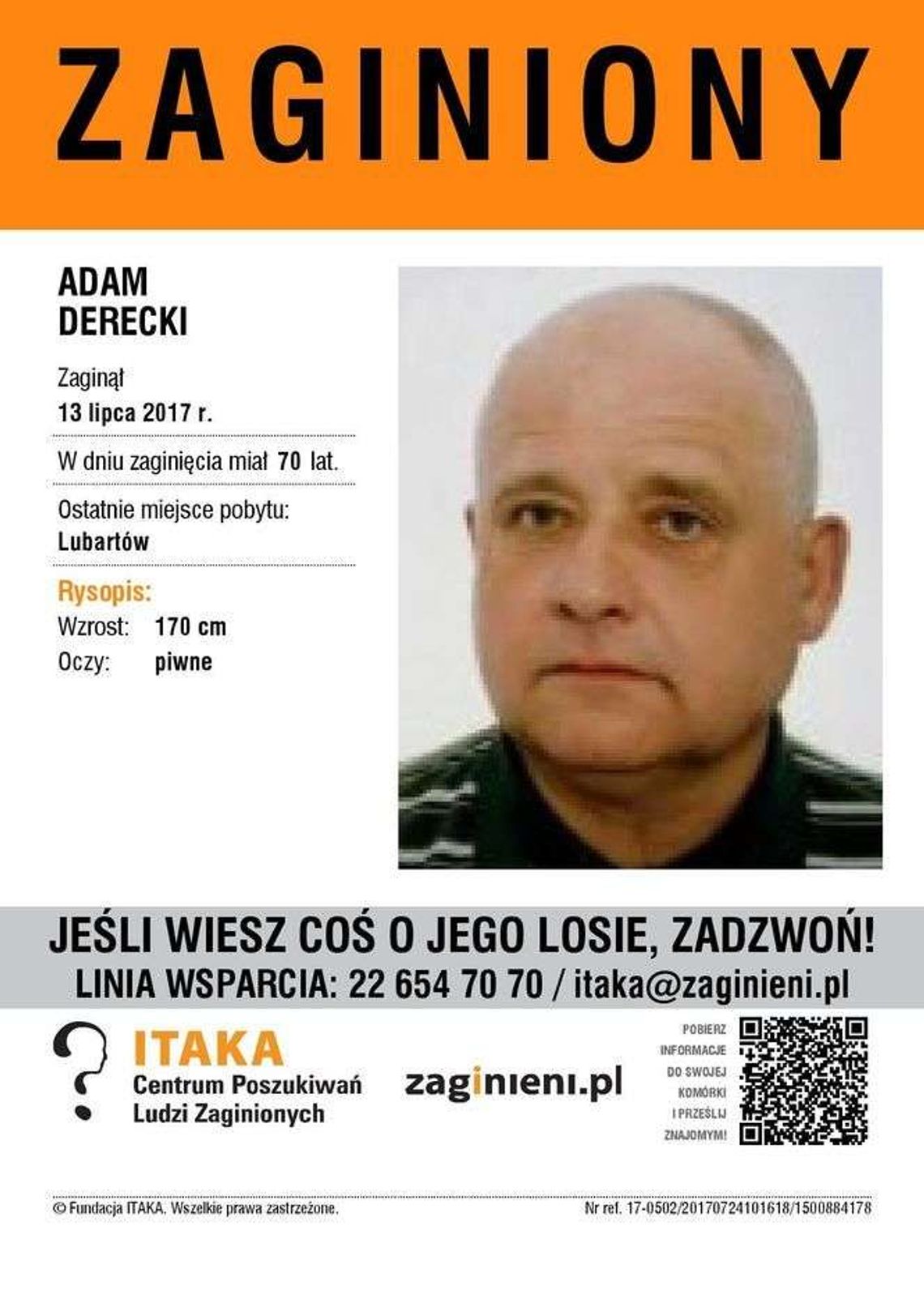 Zaginął Adam Derecki. Kto widział mężczyznę? 