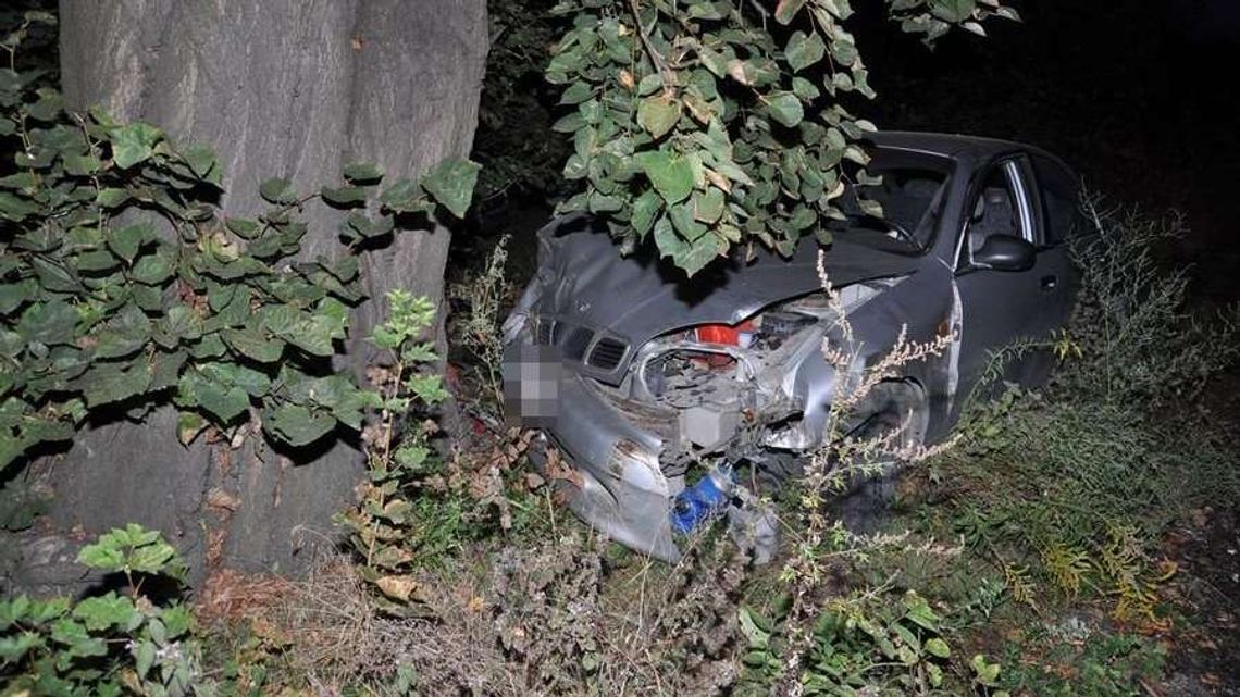 Zamość: Daewoo rozbiło się na drzewie. 18-latek i jego pasażerka w szpitalu