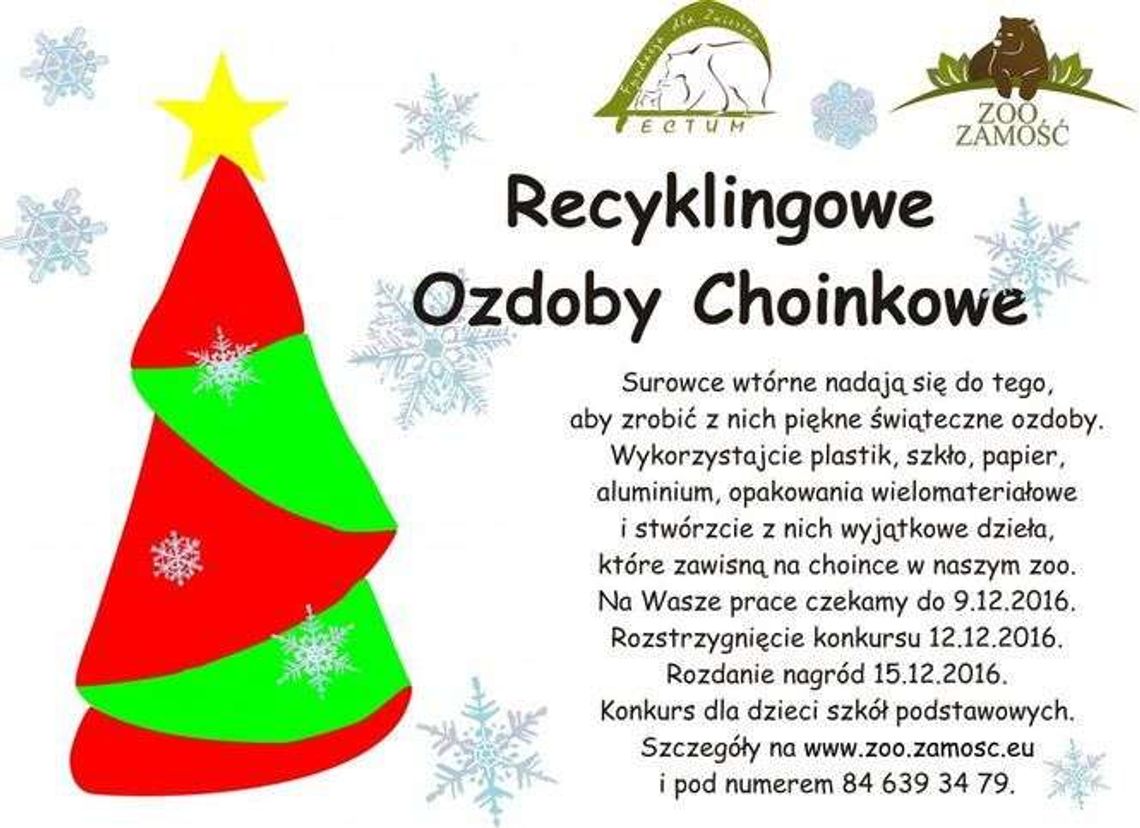 Zamość. Konkurs na ozdoby choinkowe z recyklingu