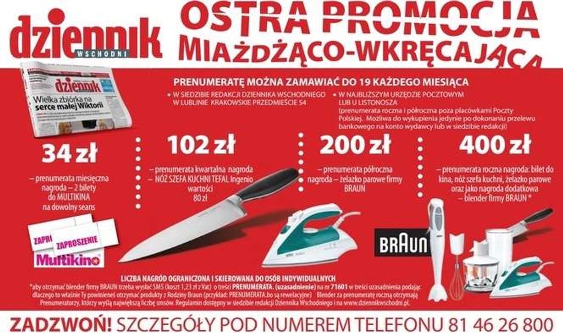 Zamów prenumeratę. Nóż szefa kuchni Tefal Ingenio gratis! Zamów prenumeratę. Nóż szefa kuchni Tefal Ingenio gratis!