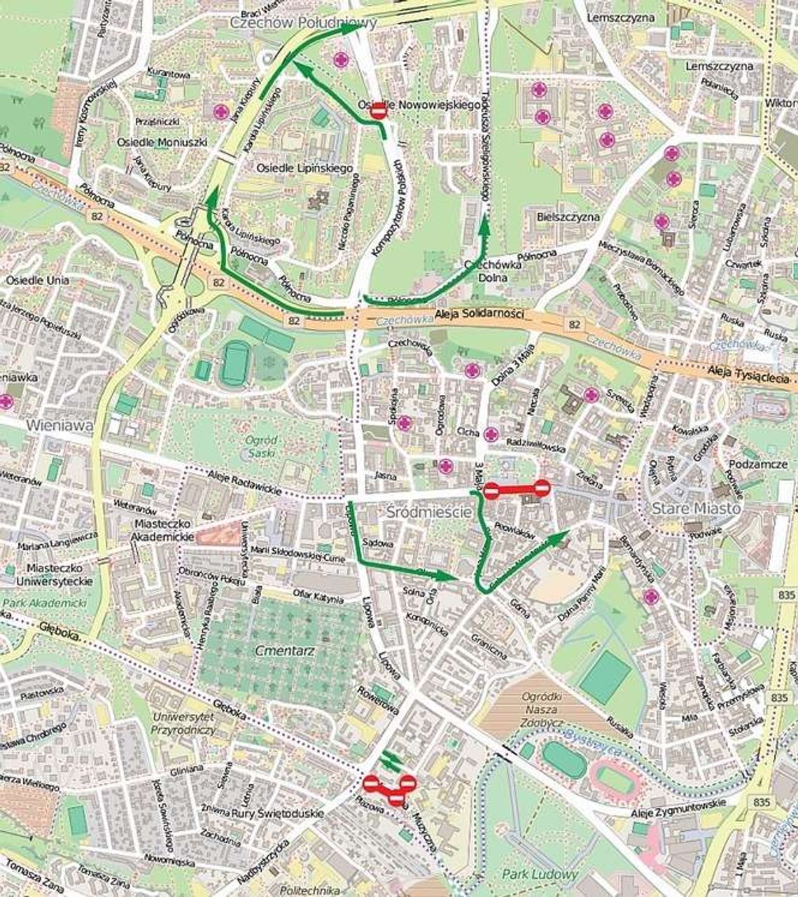 Zamykają fragment Krakowskiego Przedmieścia i aleję Kompozytorów Polskich. Jak jeździć po centrum Lublina i Czechowie?