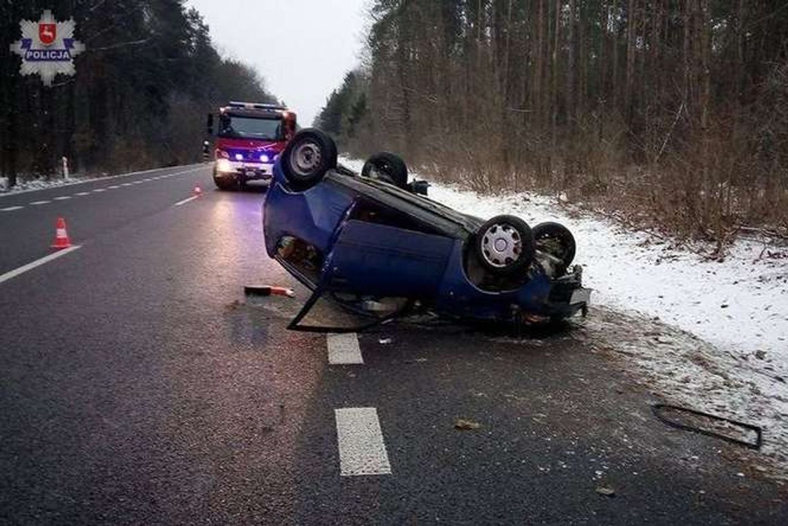 Zasnął za kierownicą, wjechał w fiata