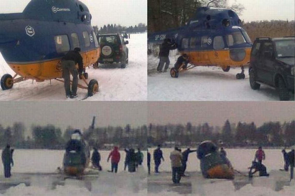 Zatopili helikopter w Jeziorze Białym. Urzędnicy: Wrak nie zagraża środowisku