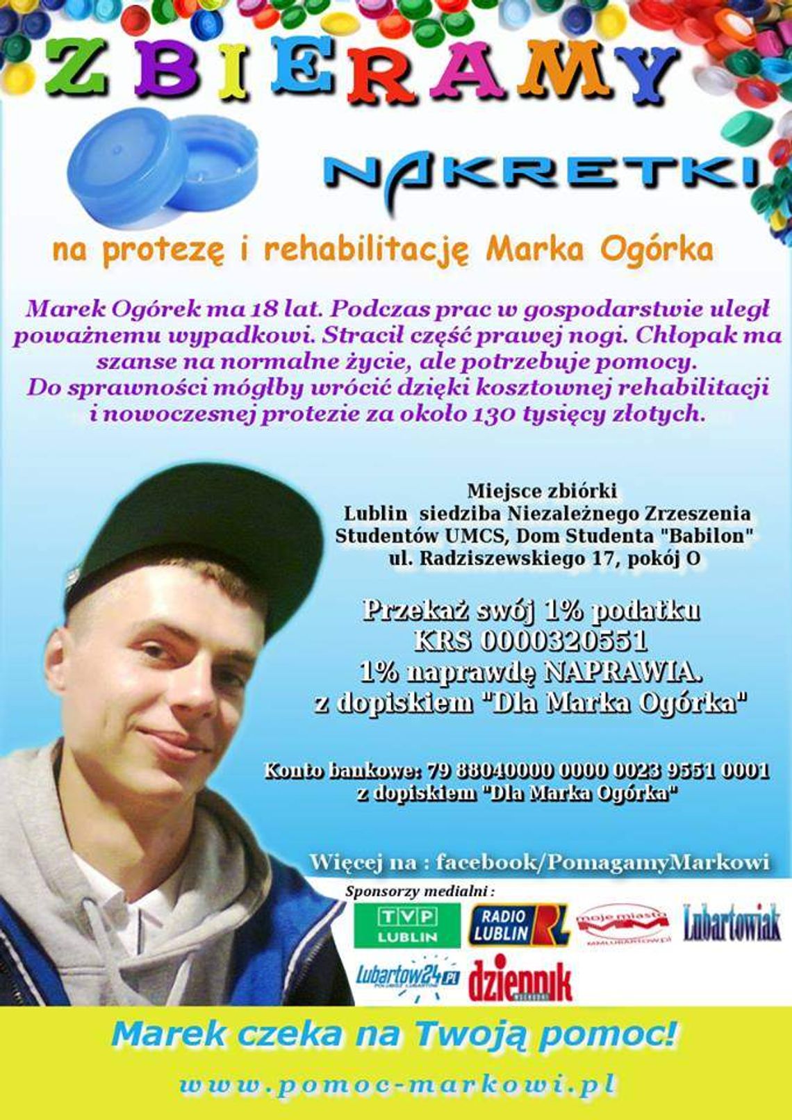 Zbierają nakrętki żeby pomóc koledze