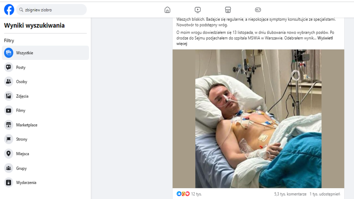 Zbigniew Ziobro po 8-godzinnej operacji