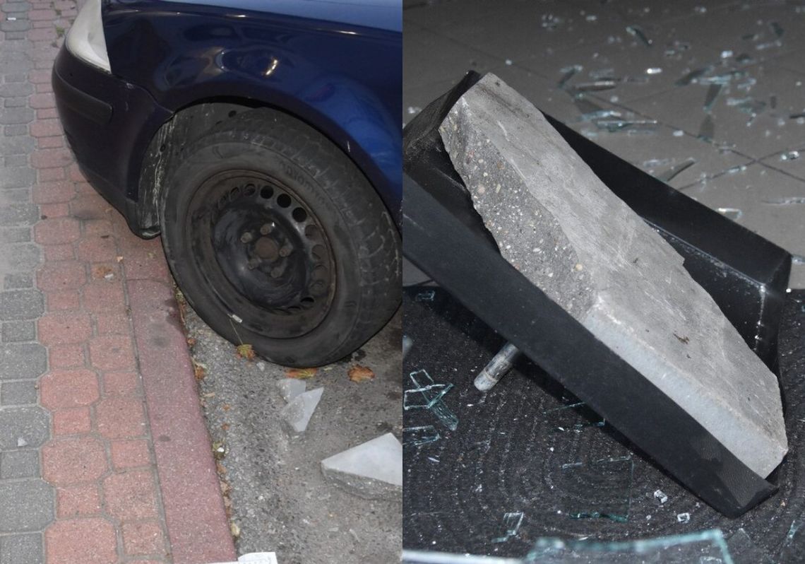 Demolował sklepy i auto. Nie potrafił się wytłumaczyć Demolował sklepy i auto. Nie potrafił się wytłumaczyć