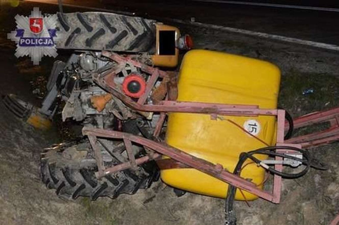 Zderzenie ciągnika i subaru. Kierowca traktora trafił do szpitala