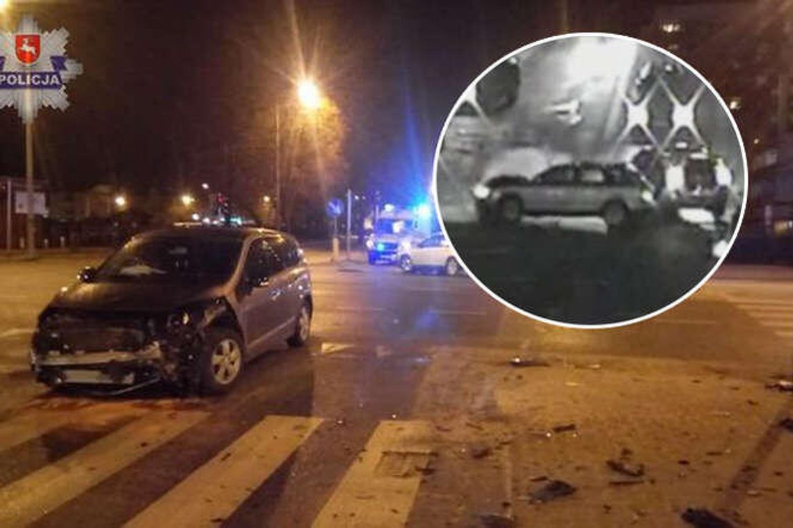 Zderzenie na skrzyżowaniu. Kierowca ze złamaną nogą w szpitalu. Zobacz moment wypadku Zderzenie na skrzyżowaniu. Kierowca ze złamaną nogą w szpitalu. Zobacz moment wypadku