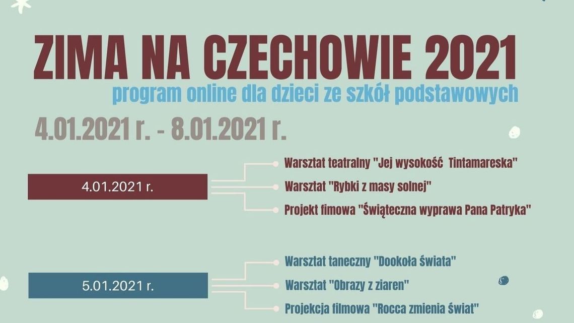 Zima na Czechowie 2021. Zajęcia dla dzieci ze szkół podstawowych