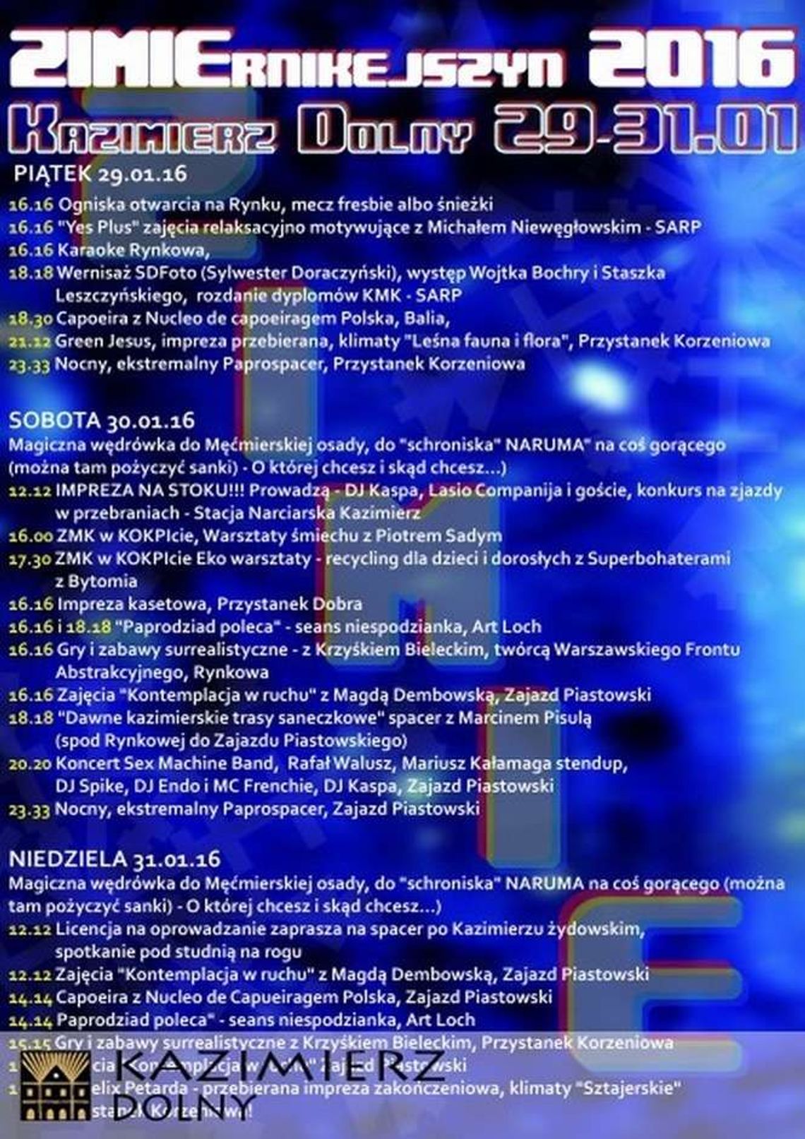 ZIMIErnikejszyn w Kazimierzu. Zimowy weekend z atrakcjami