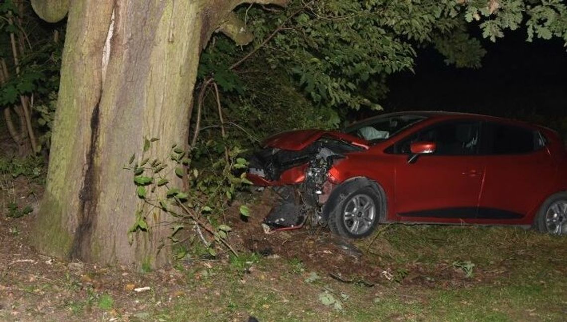Złamana ręka, pasażerka w szpitalu po tym jak renault rozbiło się na drzewie Złamana ręka, pasażerka w szpitalu po tym jak renault rozbiło się na drzewie