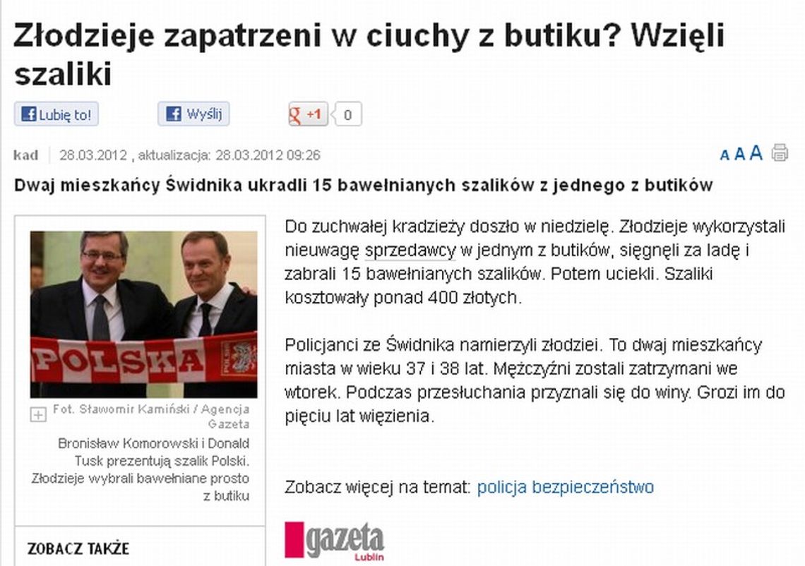 Złodzieje z butiku, a na zdjęciu Tusk i Komorowski