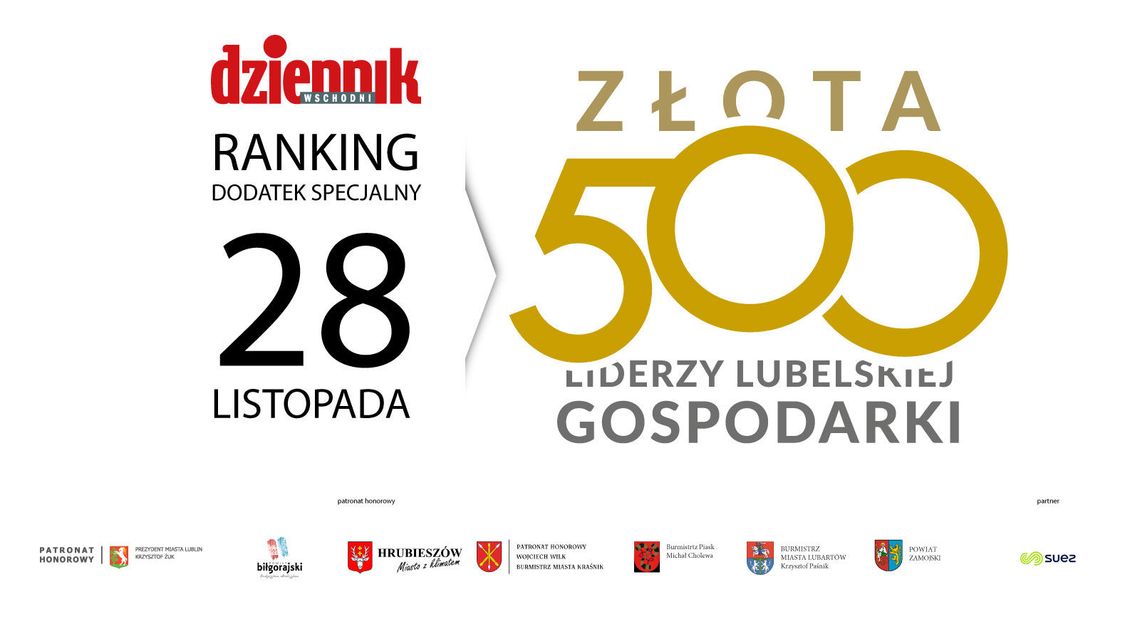 Złota Pięćsetka – Liderzy Lubelskiej Gospodarki już w czwartek z Dziennikiem Wschodnim