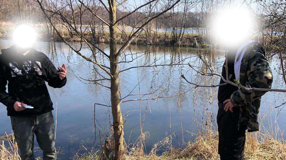 Złowili karasie. Głowy ryb wrzucili do wody