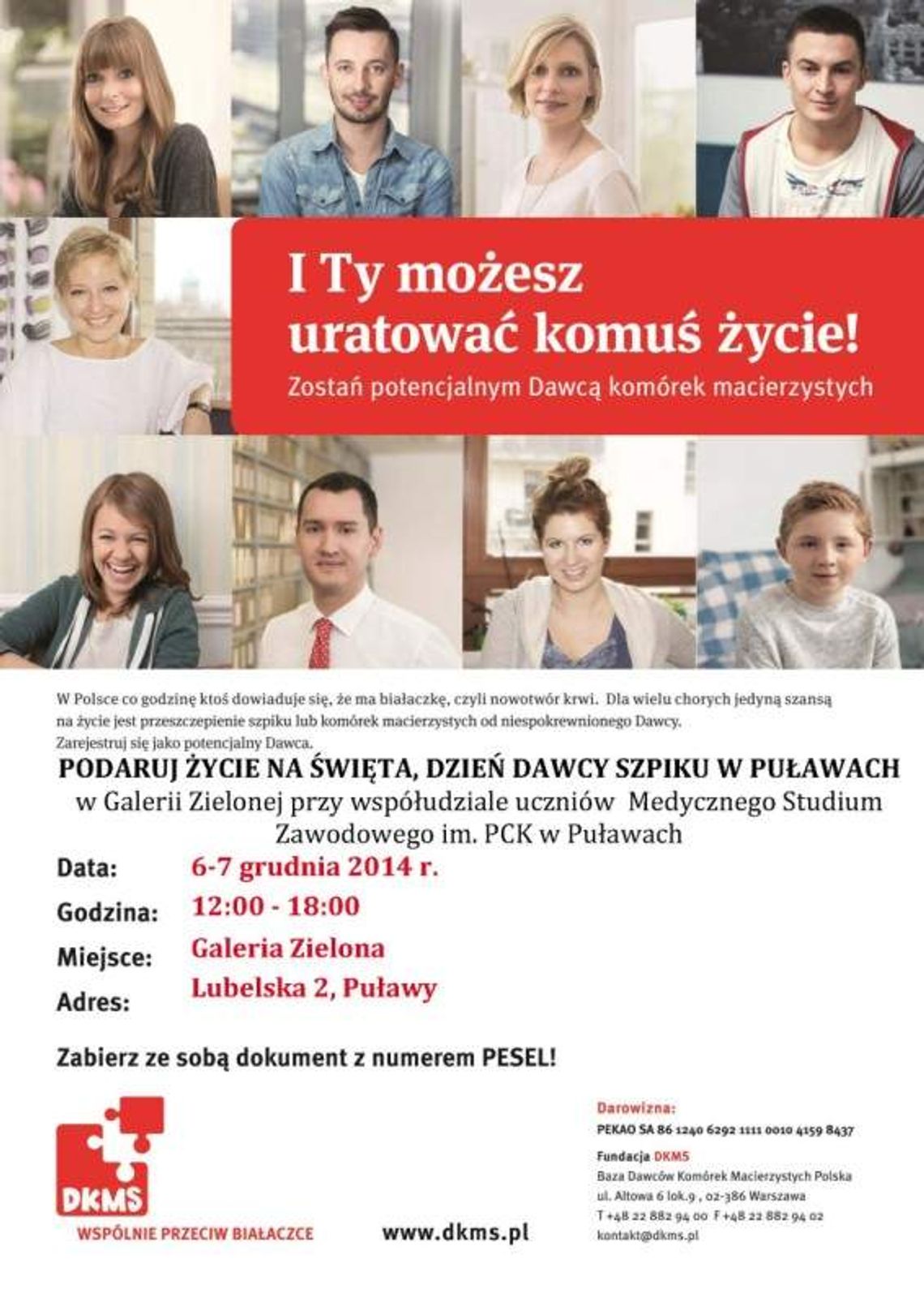 Zostań dawcą szpiku. Akcja w Galerii Zielona