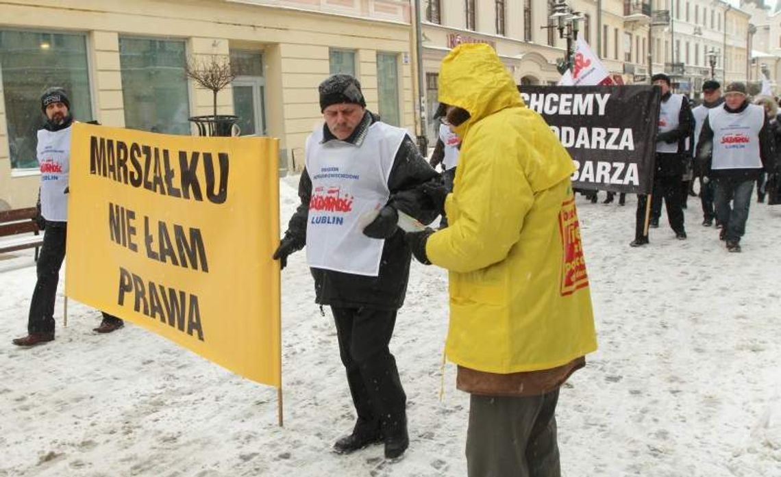 Związkowcy znów maszerowali w obronie zwolnionego kolegi (wideo)