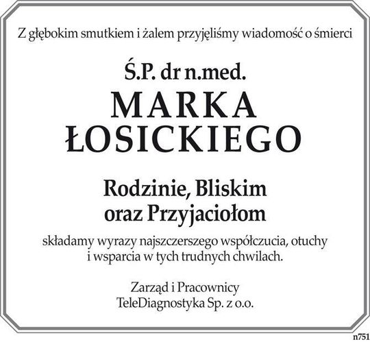kondolencje Marka Łosickiego