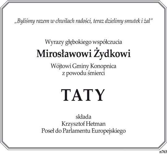 Kondolencje Żydkowi
