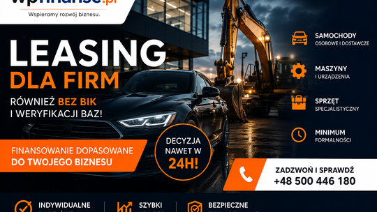 Leasing maszyn, urządzeń, pojazdów ciężarowych, osobowych. Szybki proces z  >>  wpfinanse.pl
