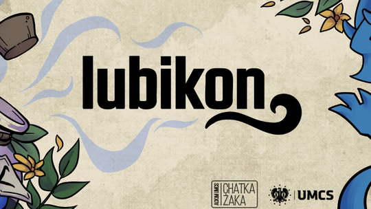 Grafika promująca Lubikon – konwent fantastyki organizowany przez Chatkę Żaka i UMCS w Lublinie.
