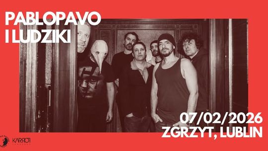 Plakat promujący koncert zespołów Pablopavo i Ludzik.