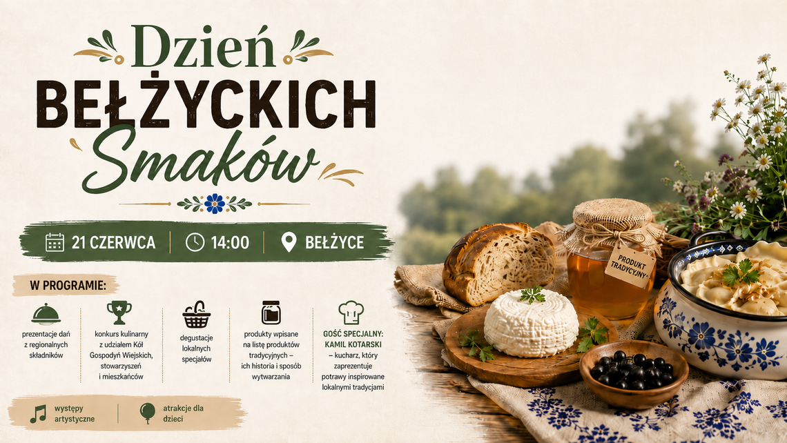 Dzień Bełżyckich Smaków Grafika promująca festiwal w Bełżycach