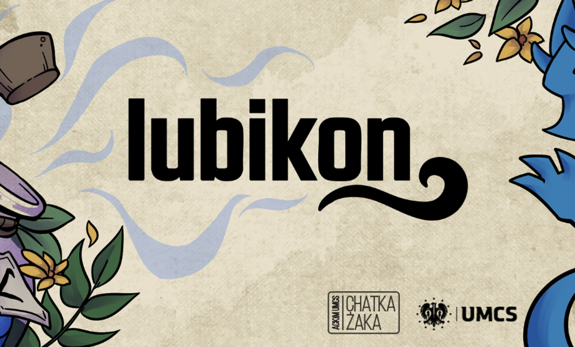 Grafika promująca Lubikon – konwent fantastyki organizowany przez Chatkę Żaka i UMCS w Lublinie.