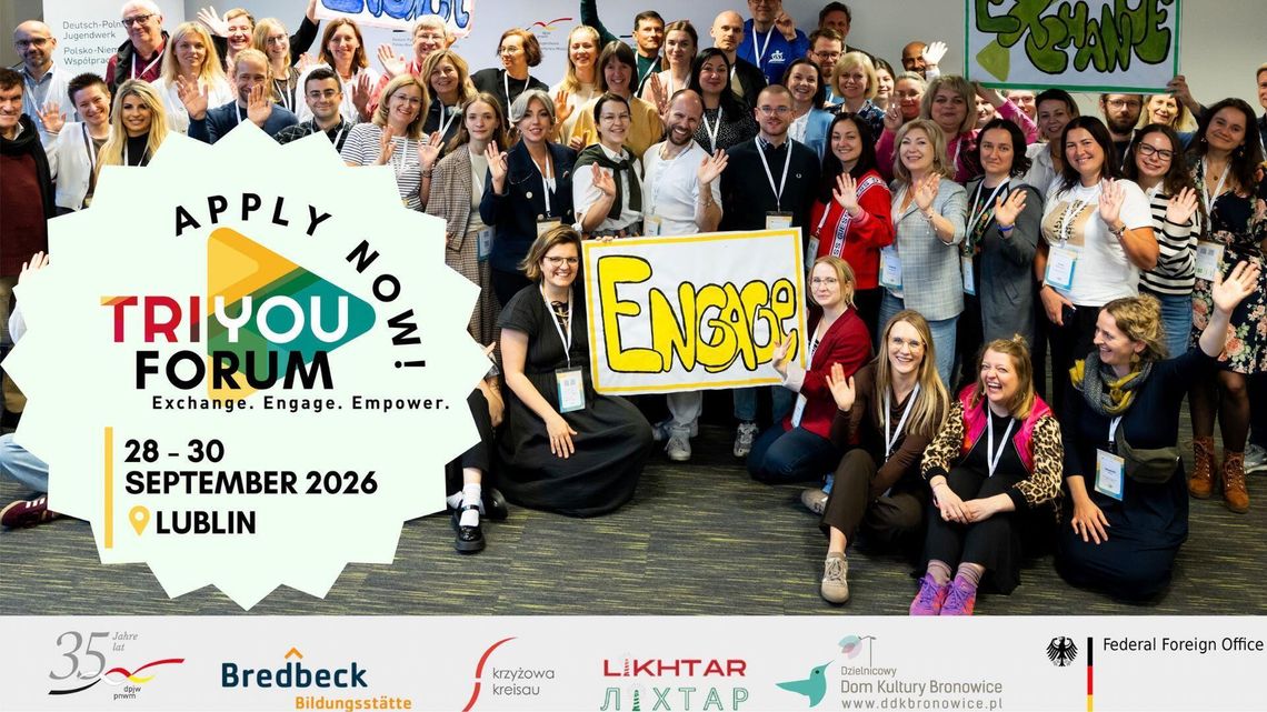 Międzynarodowe spotkanie edukatorów w Lublinie. TRIYOU Forum 2026 Grafika promocyjna TRIYOU Forum 2026 w Lublinie