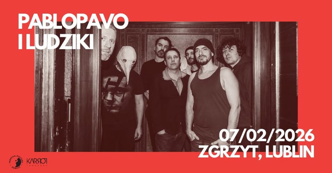 Plakat promujący koncert zespołów Pablopavo i Ludzik.