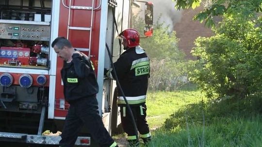 Pożar budynku przy ul. Szklanej.