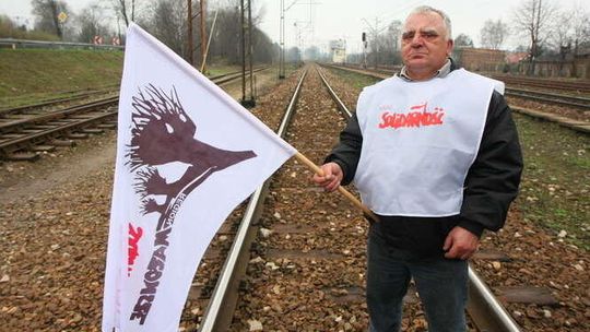 Protest kolejarzy w Motyczu