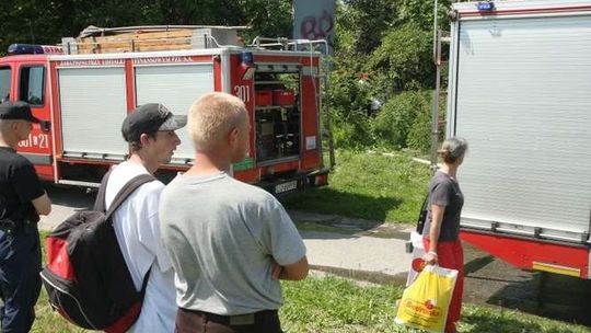 Pożar przy targu na Unii Lubelskiej 