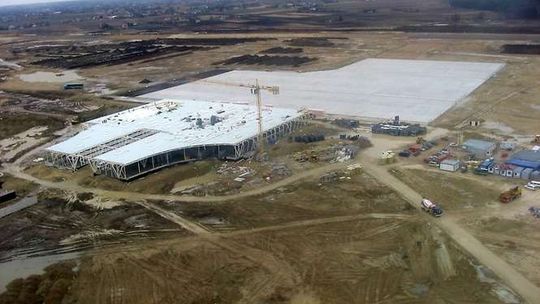 Budowa lotniska w Świdniku z lotu ptaka