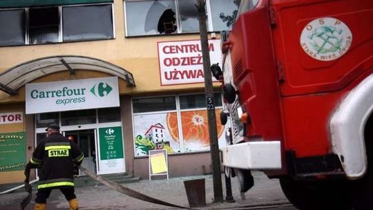 Pożar pawilonu w Bychawie