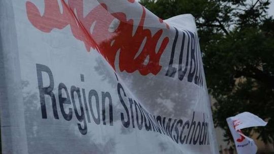 Pikieta związkowców Solidarności w Chełmie