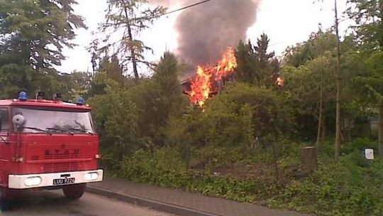 Pożar domu w miejscowości Krępa