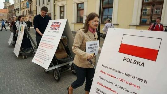 Happening \"Solidarności\" przeciwko polityce rodzinnej Tuska